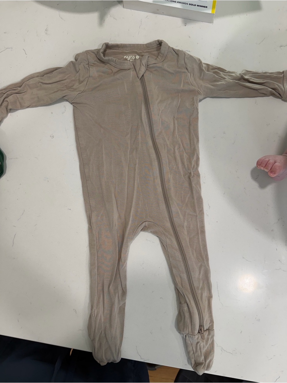 Kyte BABY Neutral Taupe Zippered Footed Pajama